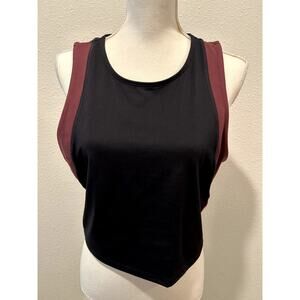 Calvin Klein Women's Performance Colorblock Black Garnet Electric Pink Top XXL